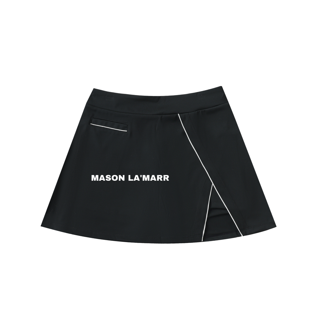 High Waist Polo Neck Skirt
