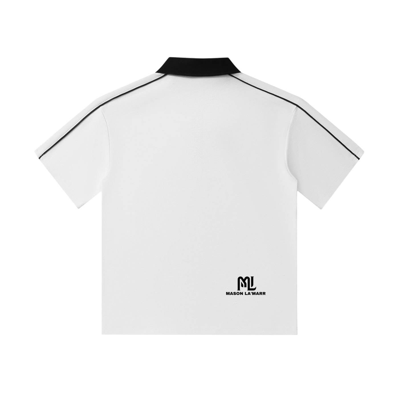 Stripe Collar Polo White