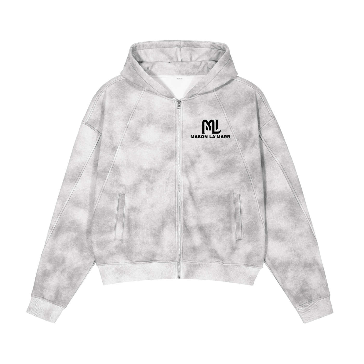 Dirty Washed Boxy Zip-up Fleece Hoodie