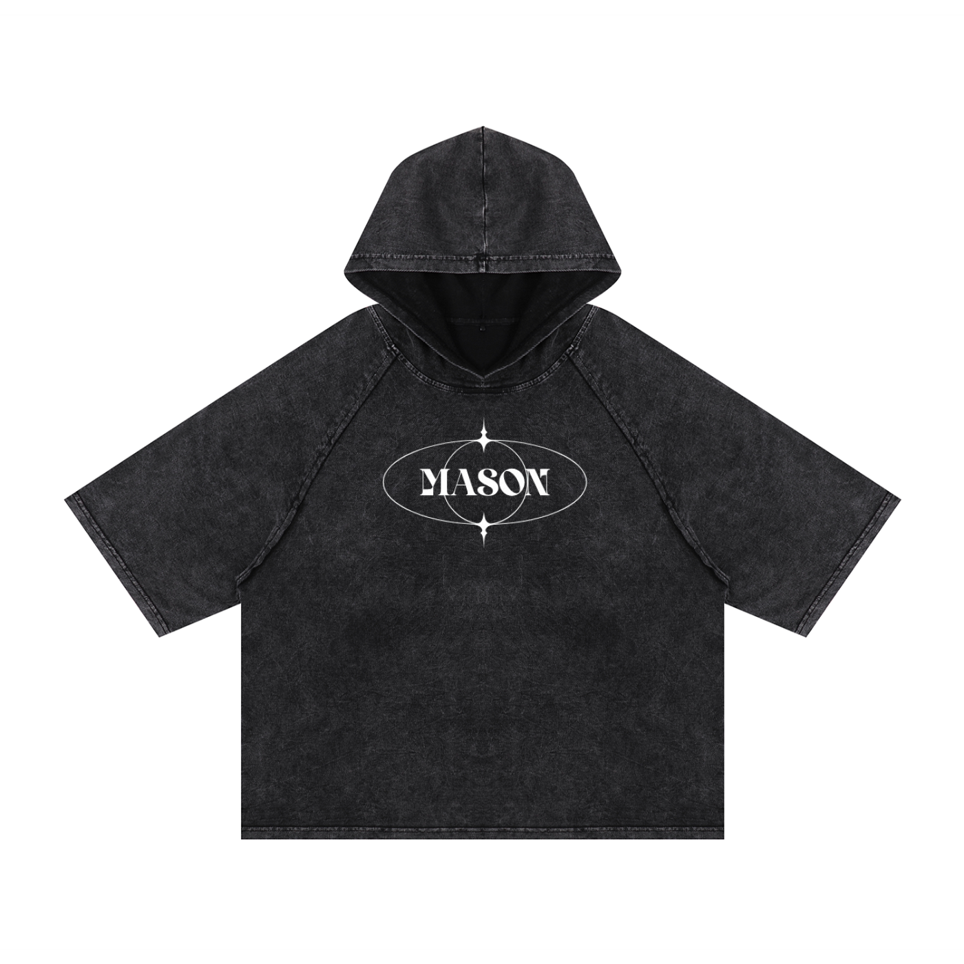 Snow Washed Hooded Boxy T-Shirt