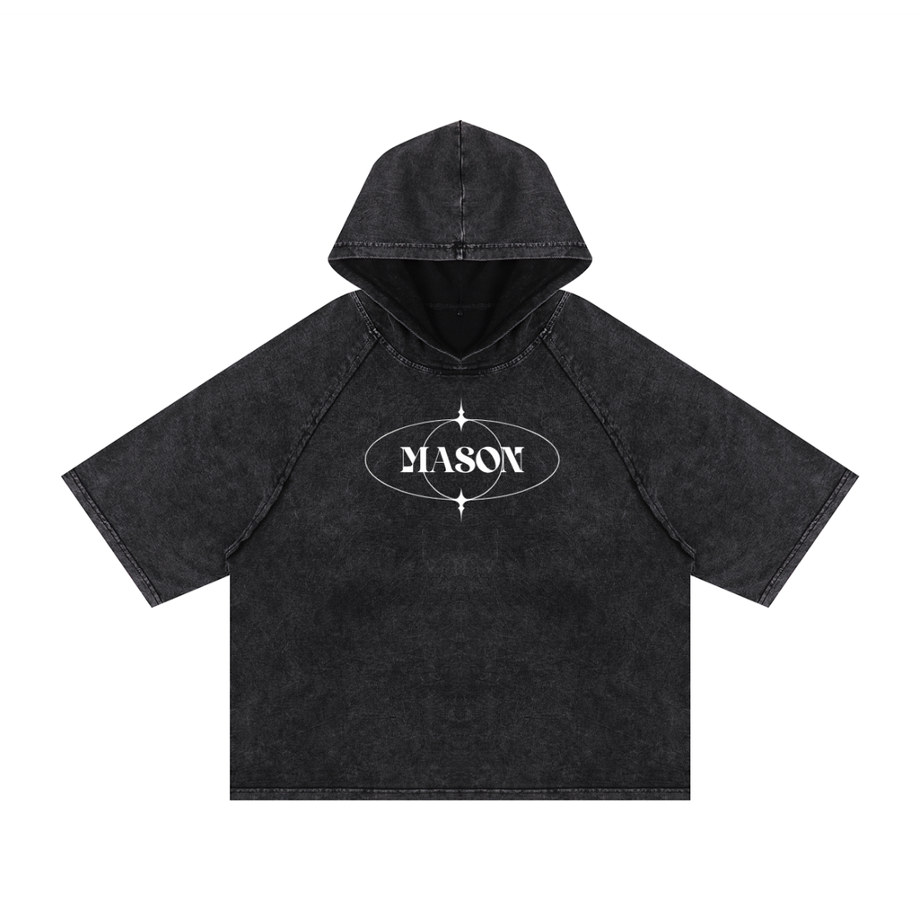 Snow Washed Hooded Boxy T-Shirt