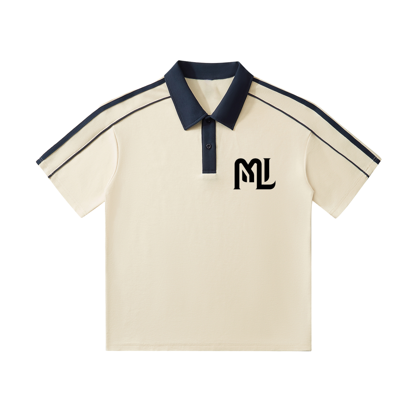 Stripe Collar Polo Tan