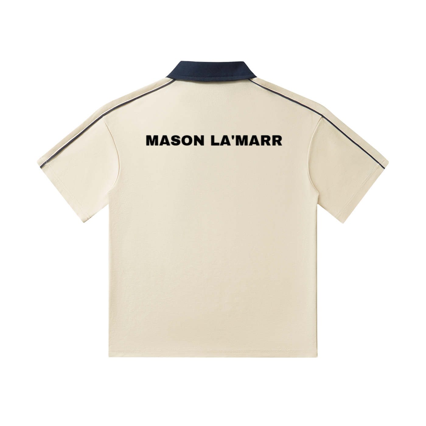 Stripe Collar Polo Tan