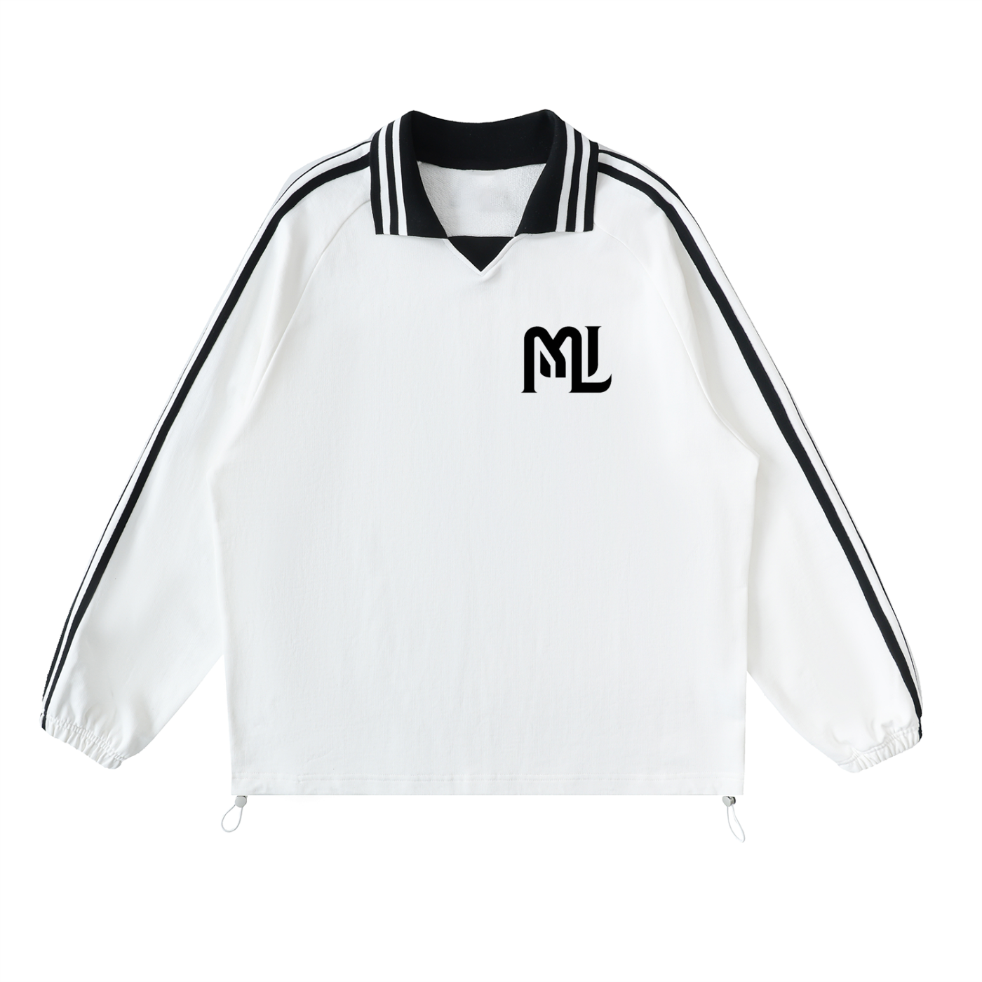 Striped Lapel Collar Jacket White