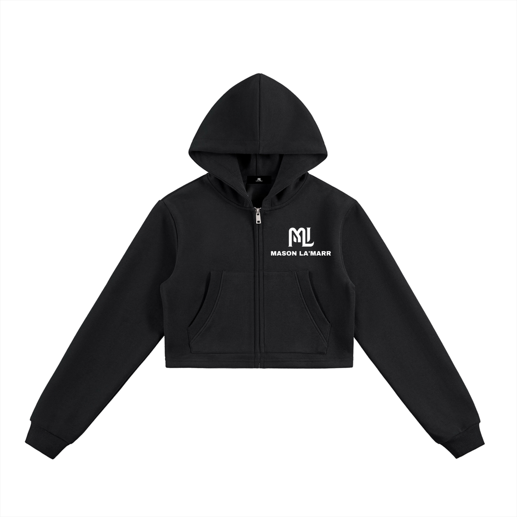 Essential Cropped Zip-Up Hoodie